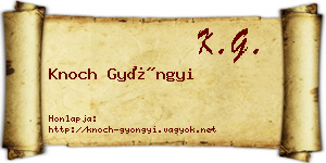 Knoch Gyöngyi névjegykártya