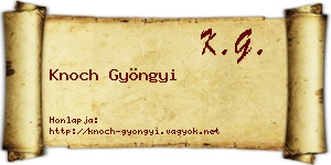 Knoch Gyöngyi névjegykártya