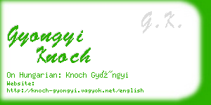 gyongyi knoch business card